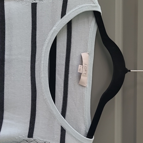 LOFT White and Black Striped Sweater - Picture 6 of 8